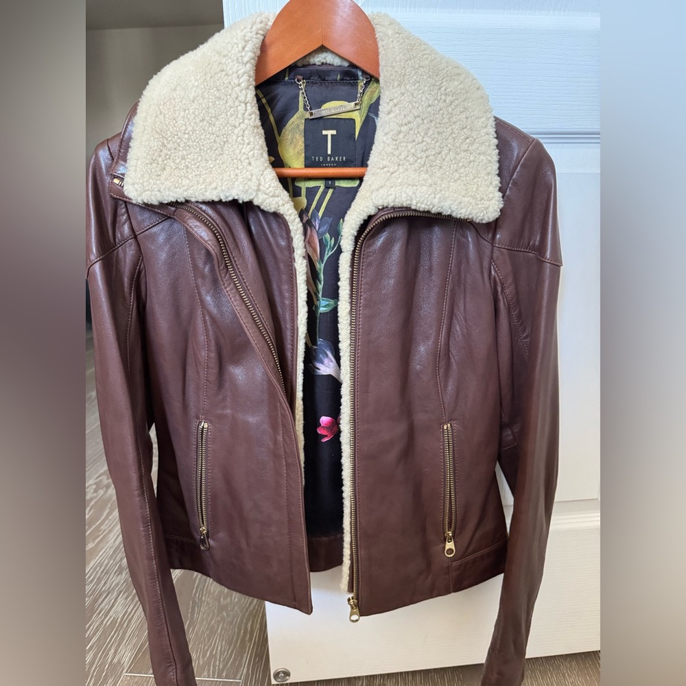 Ted Baker London Leather & Shearling Jacket